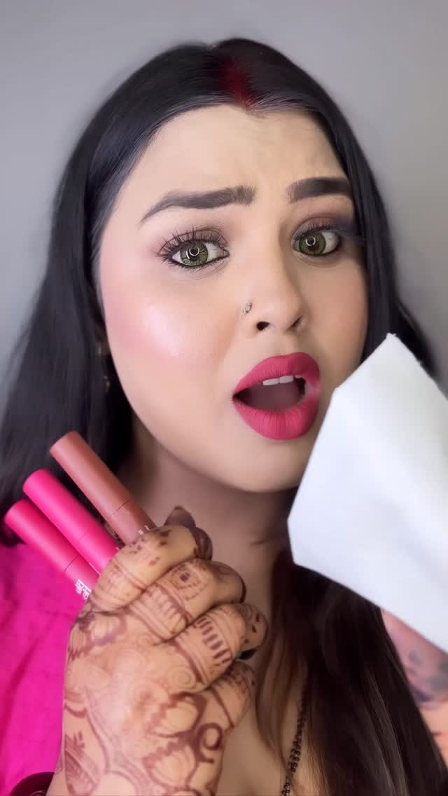 Instagram post by @singh_antra004 for Blue Heaven Cosmetics. Caption reads: Blue Heaven Ultimatte NonTransfer Long Lasting....