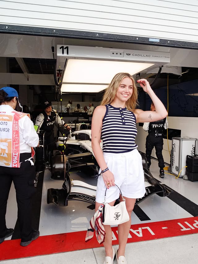 Instagram post by an influencer for Tommy Hilfiger. Caption reads: meet me at the paddock @tommyhilfiger #TommyFamily....