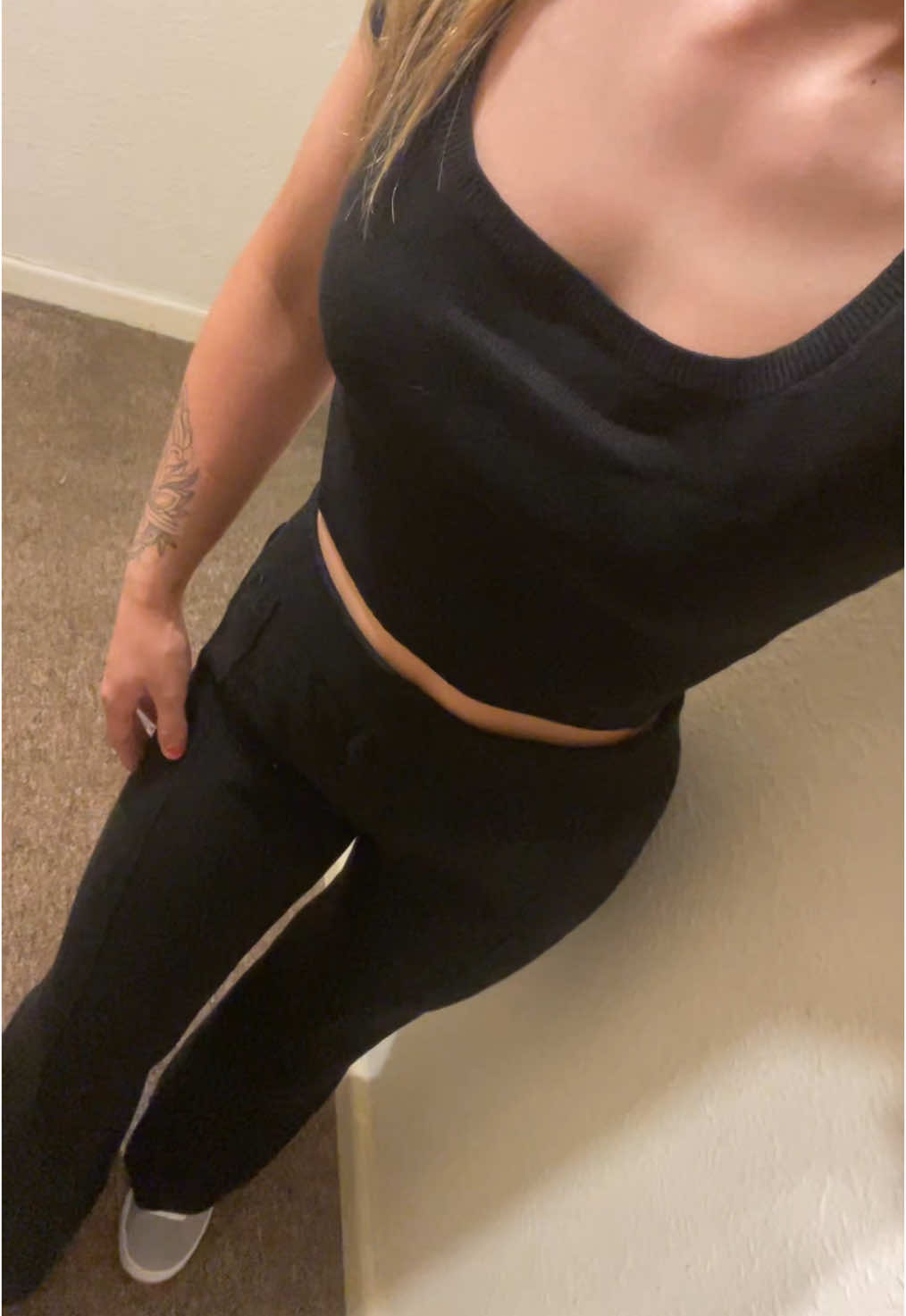 TikTok post by @abbey_eve for MOOSLOVER. Caption reads: love this two piece by @MOOSLOVER 🖤🫶🏼  So soft....