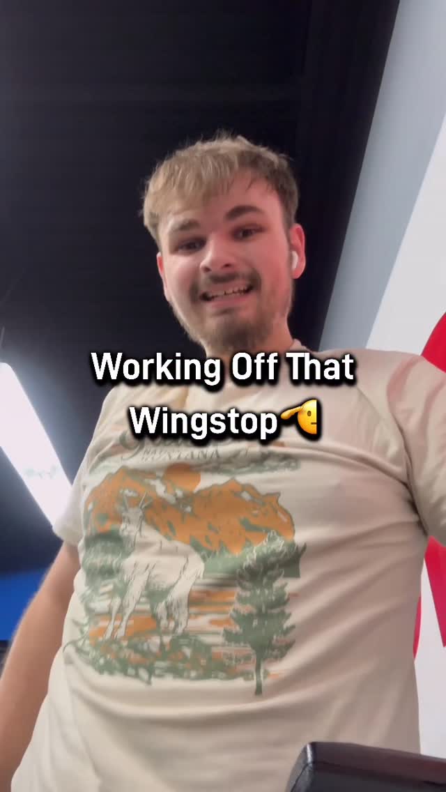 Instagram post by @lukefoods_ for Wingstop. Caption reads: Working Off That @wingstop 🍗🫡 #motivation.