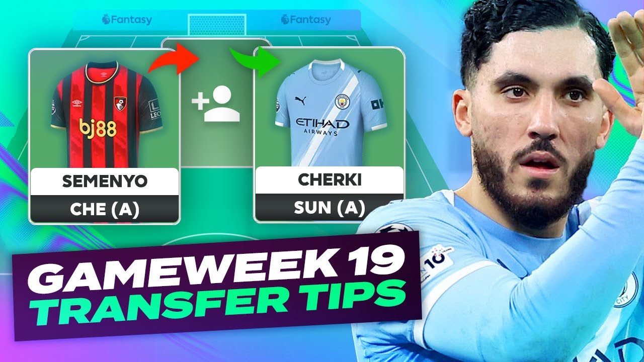 YouTube post by @LetsTalkFPL for Premier League. Caption reads: [...] TRANSFER TIPS GAMEWEEK 19 | Fantasy Premier....