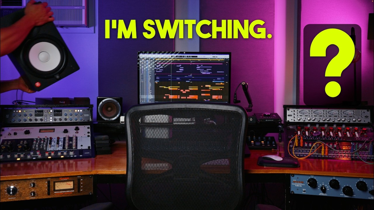 YouTube post by @spinlightstudios for Safari Pedals. Caption reads: After 10 Years I'm FINALLY Changing My Monitors..