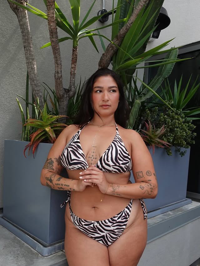 Instagram post by @javiera for Adore Me. Caption reads: life’s too short, wear the bikini 👙 @adoreme....