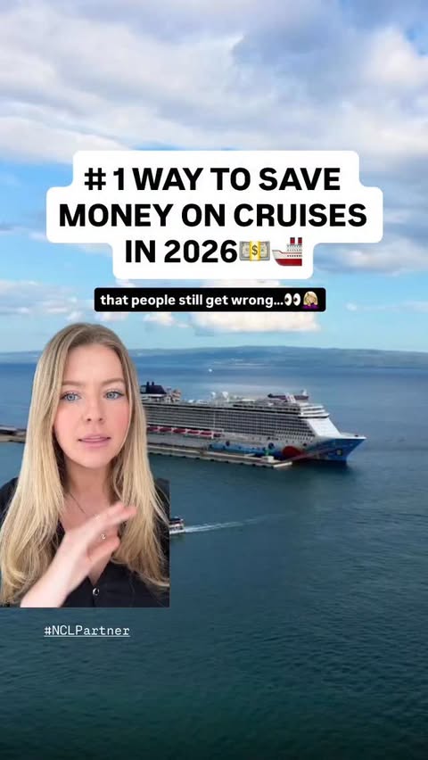 Instagram post by @shelbyreickstravels for Norwegian Cruise Line. Caption reads: 🚨 This is the # 1 no-brainer way to save money on....