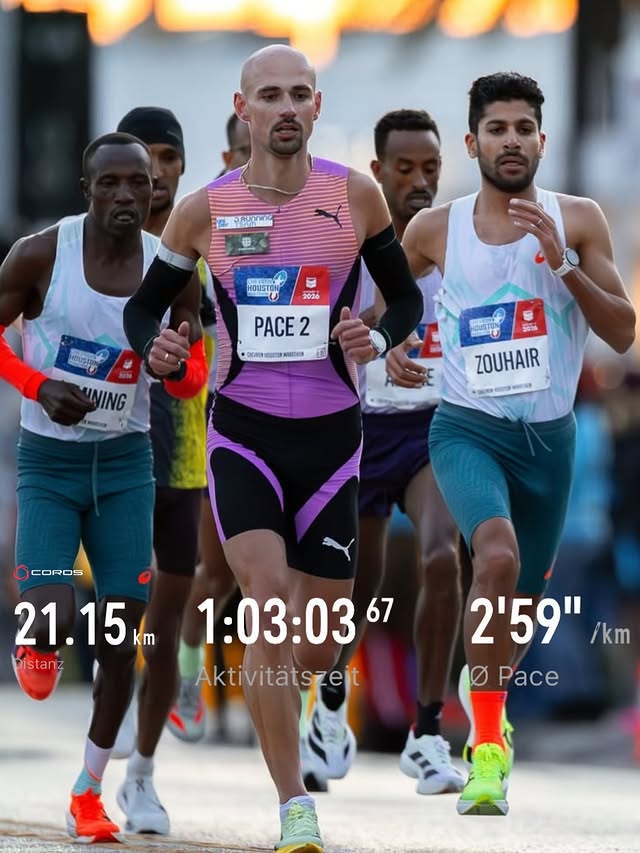 Instagram post by @hendrik_pfeiffer for COROS. Caption reads: [...] tracked by my *ad ⌚️@coros_dach Pace 4 &....