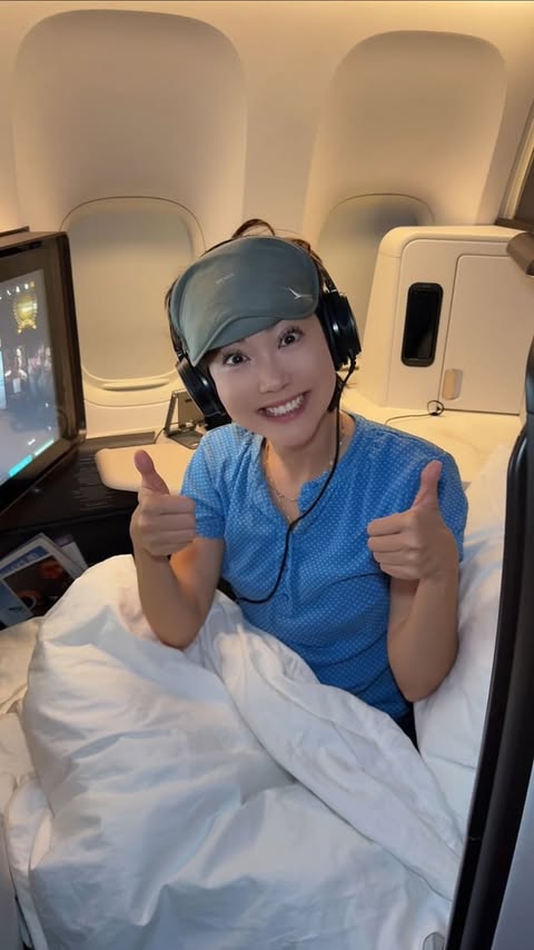 Instagram post by @jeenie.weenie for Cathay Pacific. Caption reads: I mean she’s not wrong I guess 😭🥲 @cathaypacific....