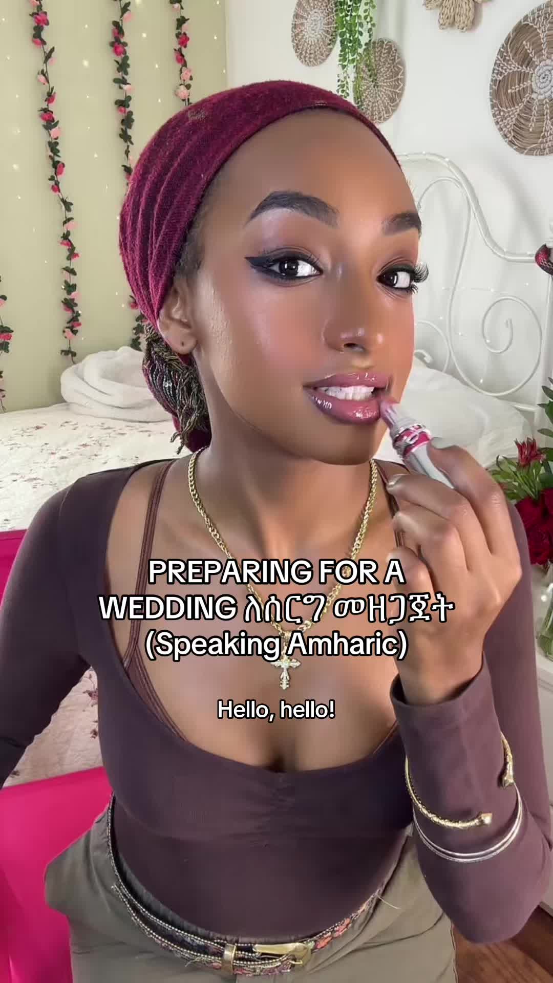 TikTok post by @liya_lasagna for Nordstrom Rack. Caption reads: Ethiopian wedding preparations begin! @Nordstrom....