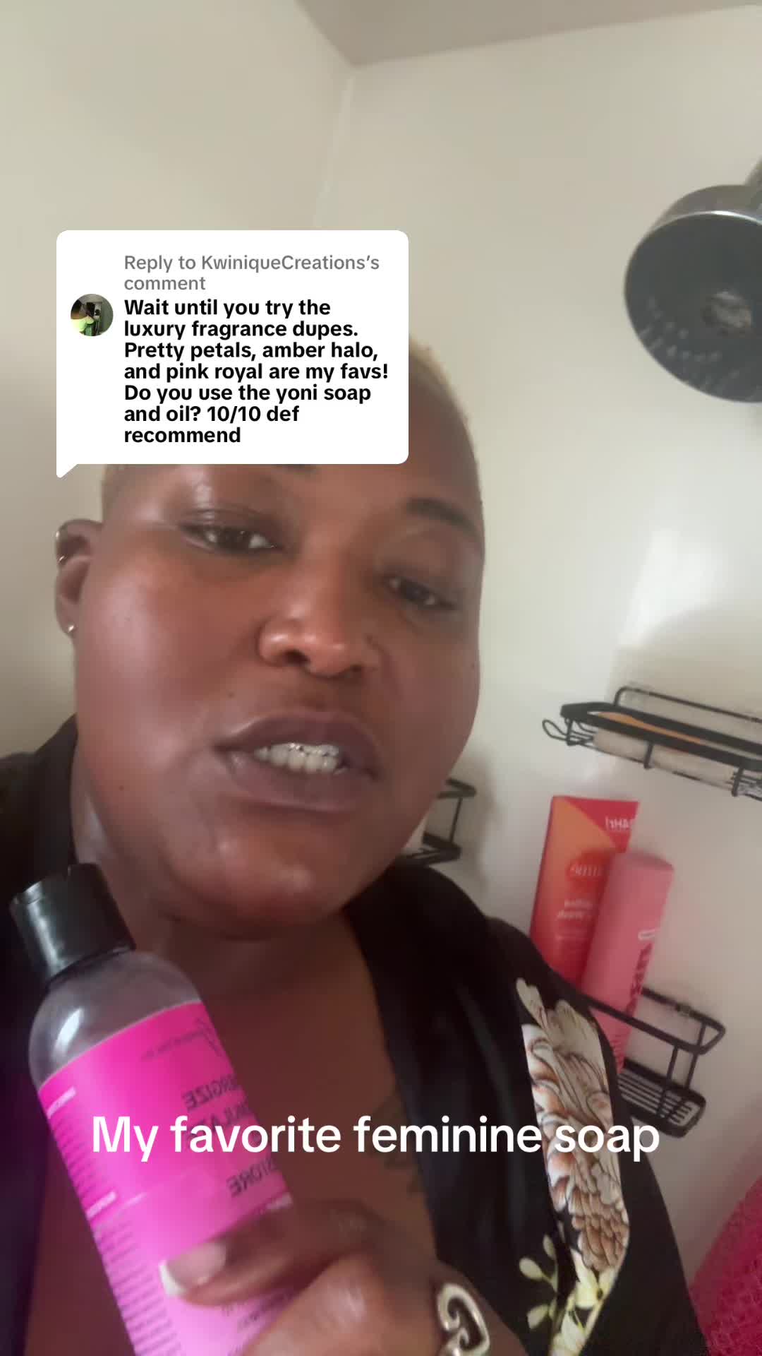 TikTok post by @wherebebe for Goddess of the Sea Beauty Bar. Caption reads: Replying to @KwiniqueCreations yessss I ran out....