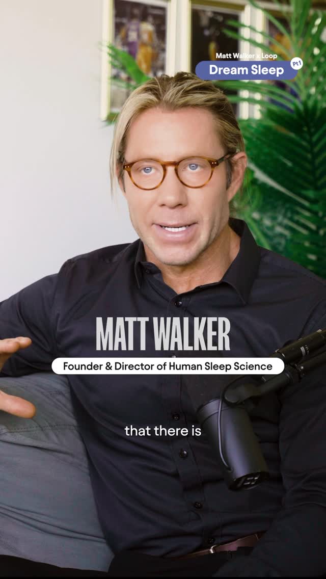 Instagram post by @drmattwalker for Loop Earplugs. Caption reads: Ever wondered what a world-famous sleep expert....