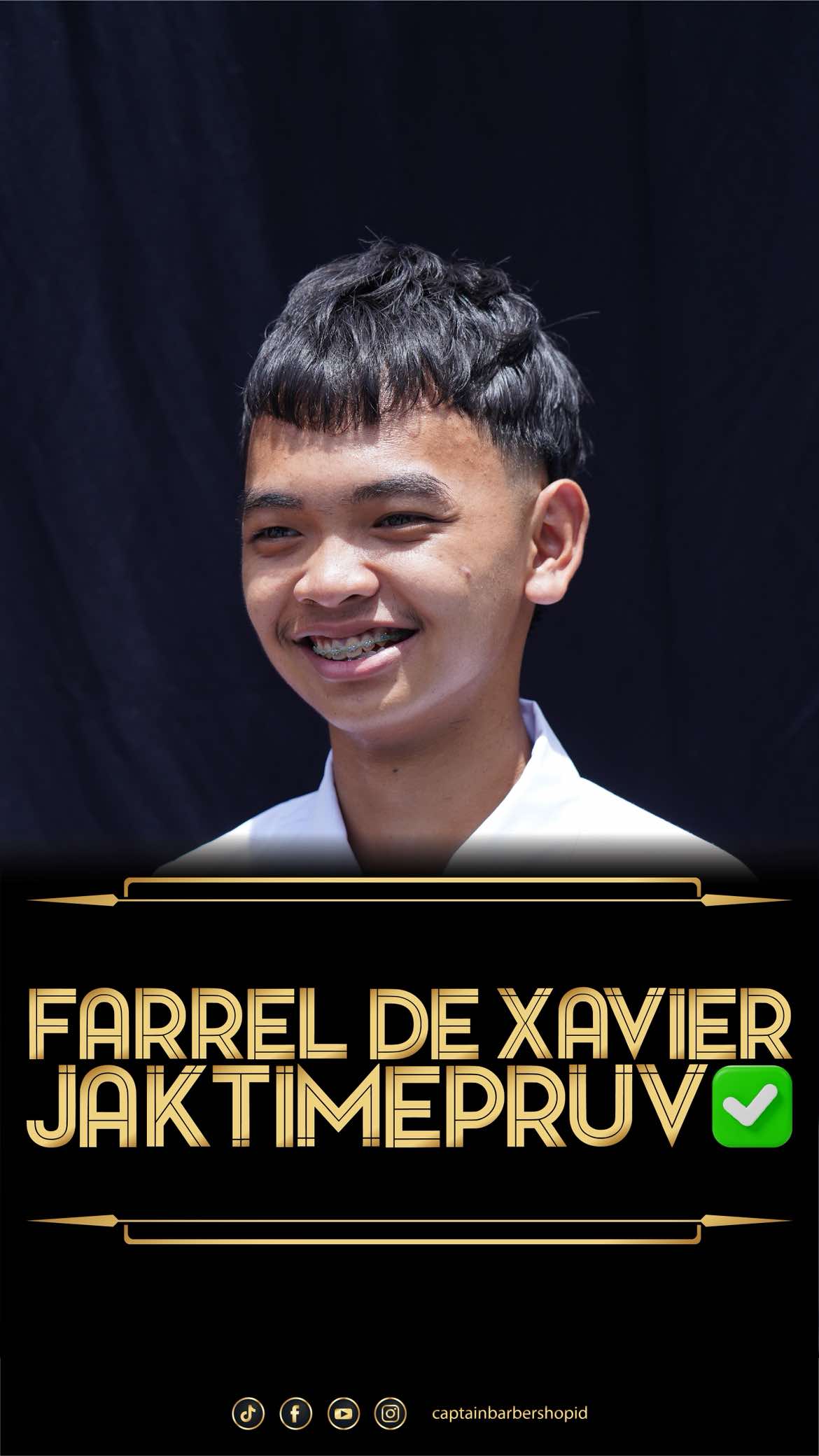 TikTok post by @captainbarbershopid for AXE. Caption reads: [...] , terus masuk ke Wangi Chamber dari @axe_id....