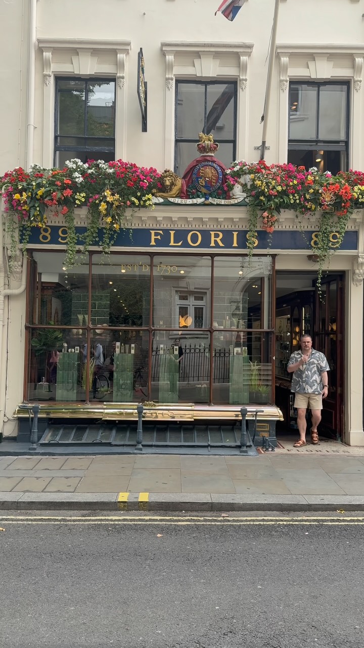 Instagram post by @makingscentsmakesense for Floris London. Caption reads: [...] at historic British fragrance house....