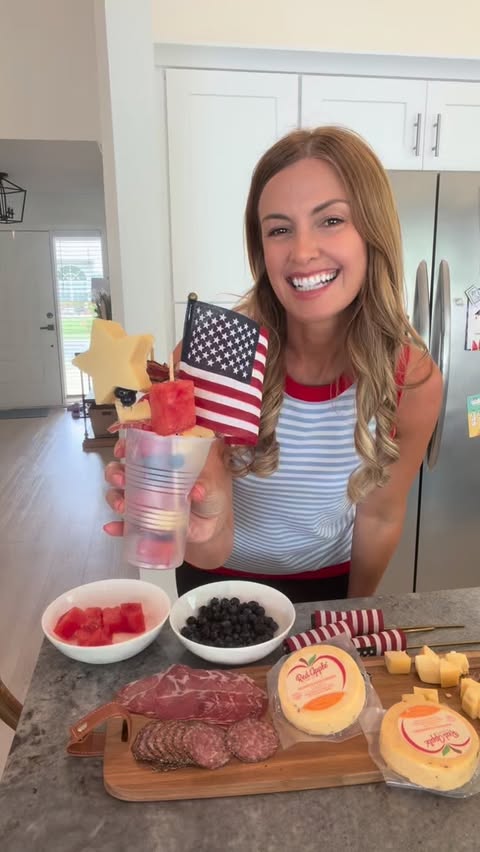 Instagram post by @our.peachy.home for Publix Super Markets. Caption reads: Nothing says Fourth of July like a red, white, and....