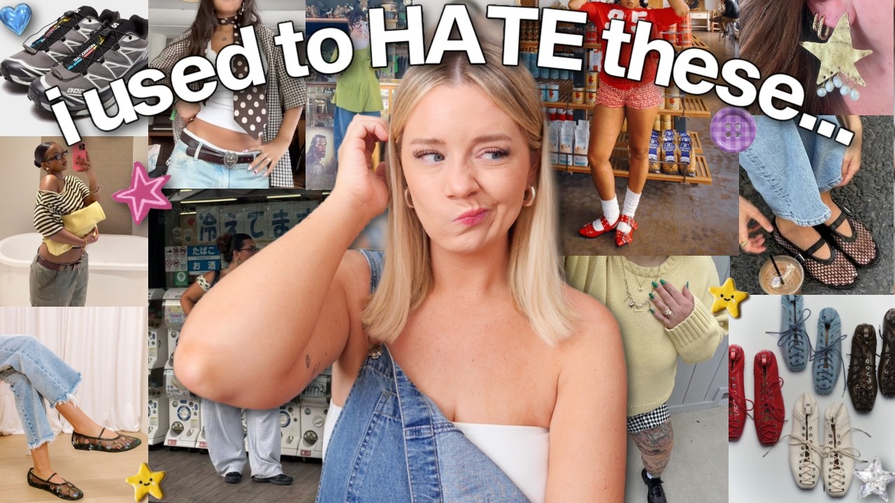 YouTube post by @CarrieDayton for Thematic. Caption reads: fashion trends & opinions i've changed my mind on!....