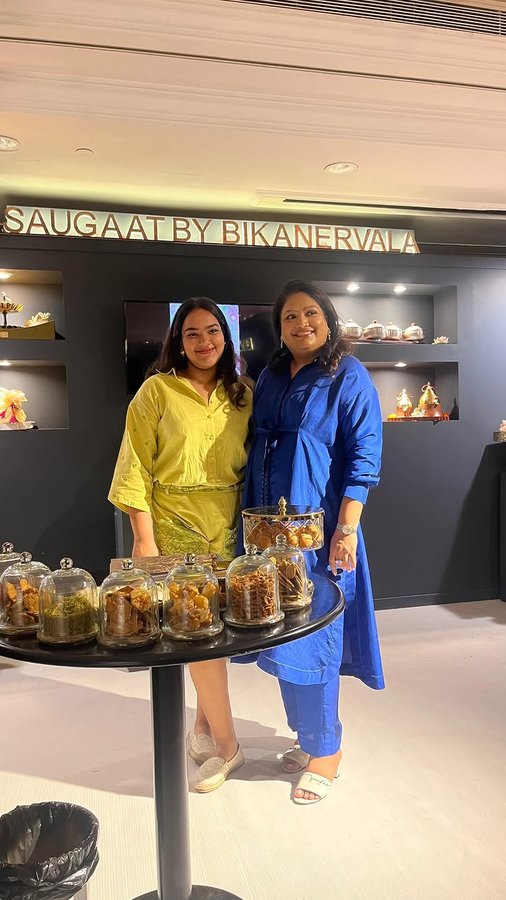 Instagram post by @saugaatbybikanervala for WeddingPlz.com. Caption reads: Indulge in @saugaatbybikanervala luxurious....