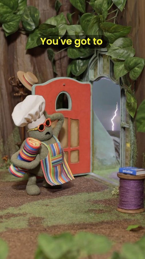 Instagram post by @thetinychefshow for Priceline. Caption reads: We know Cheffy is a little quick with....