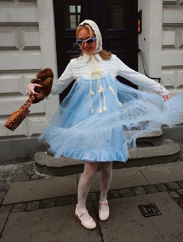 Instagram post by an influencer for CHARLES & KEITH. Caption reads: just a girl, a tutu and her bunny against the....