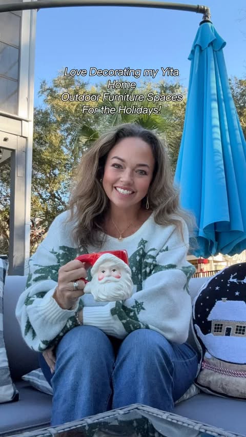 Instagram post by @southernchicstyle for Yitahome. Caption reads: [...] having an outdoor patio to entertain! ....