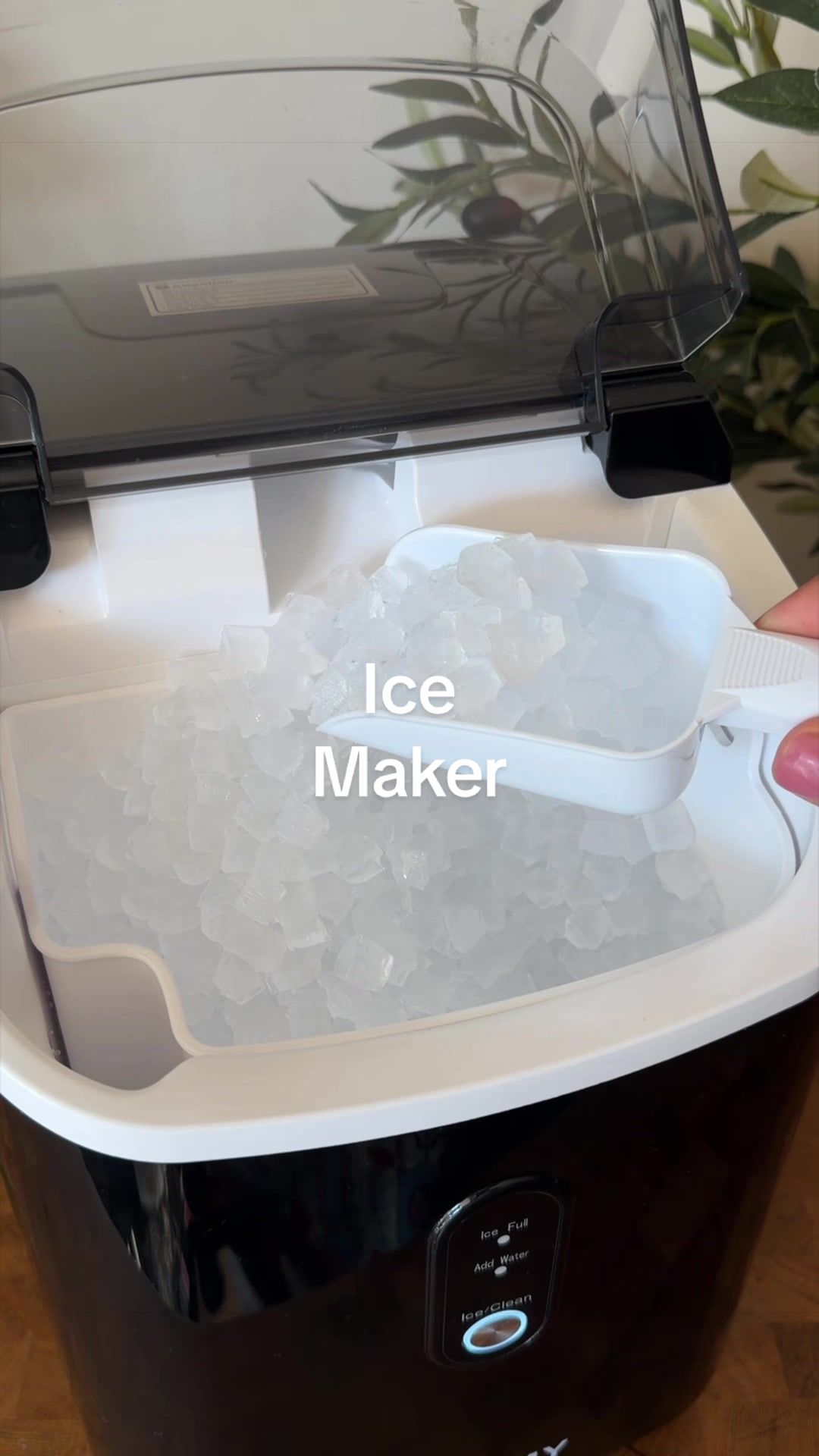 TikTok post by @kitchen_diaries_by_zubda for Euhomy. Caption reads: Nugget Ice Maker @Euhomy Home Produces chewable....