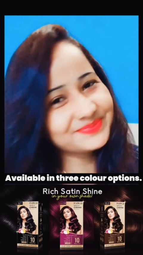 Instagram post by @ayushi_1_bisht8930 for Indica Hair Color. Caption reads: [...] #HairTransformation # indicahaircolor.