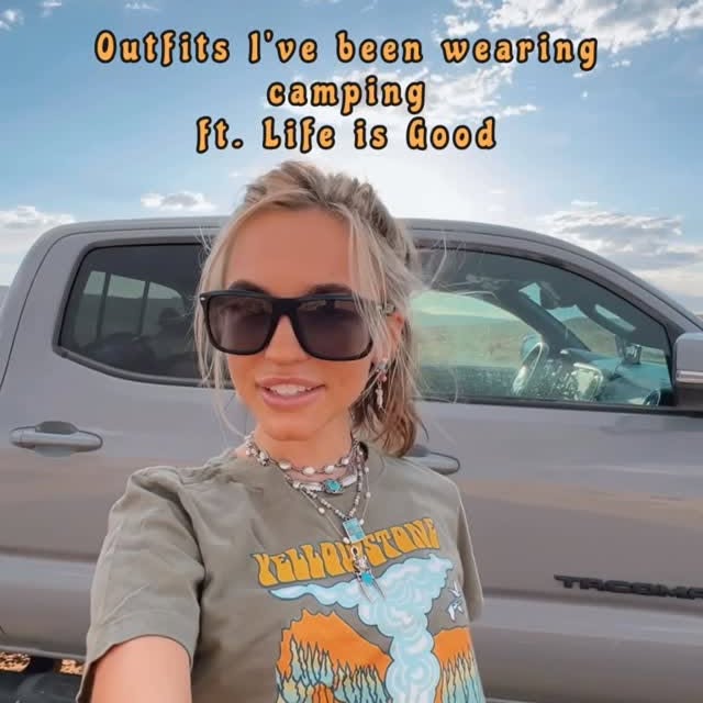 Instagram post by @jamieroadtrips for Life Is Good. Caption reads: [...] wearing camping in the southwest with....