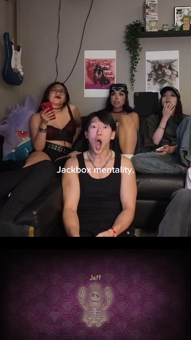 Instagram post by @jeffery_zang for Jackbox Games. Caption reads: [...] this are we really playing? Play Jackbox....