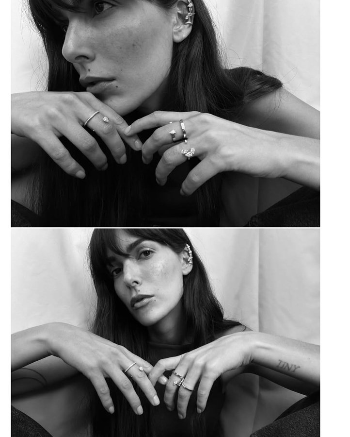 Instagram post by @leiasfez for Repossi. Caption reads: My kind of layering @repossi.