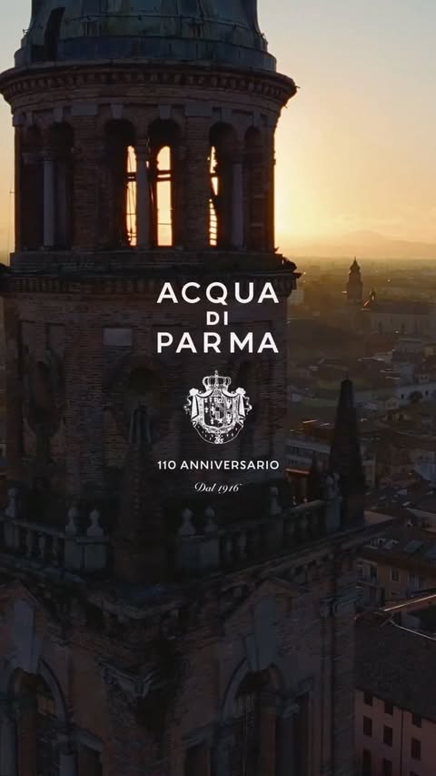 Instagram post by @carlotta.rubaltelli for Acqua di Parma. Caption reads: Parma is my rhythm, my way of living. 
Beauty that....