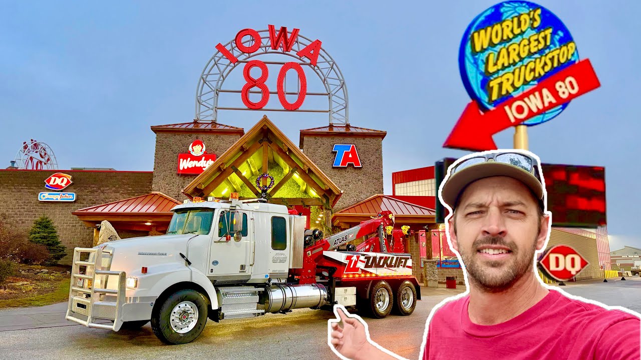 YouTube post by @CaseyLaDelle for EcoFlow. Caption reads: What's Inside The World's LARGEST Truck Stop?? ....