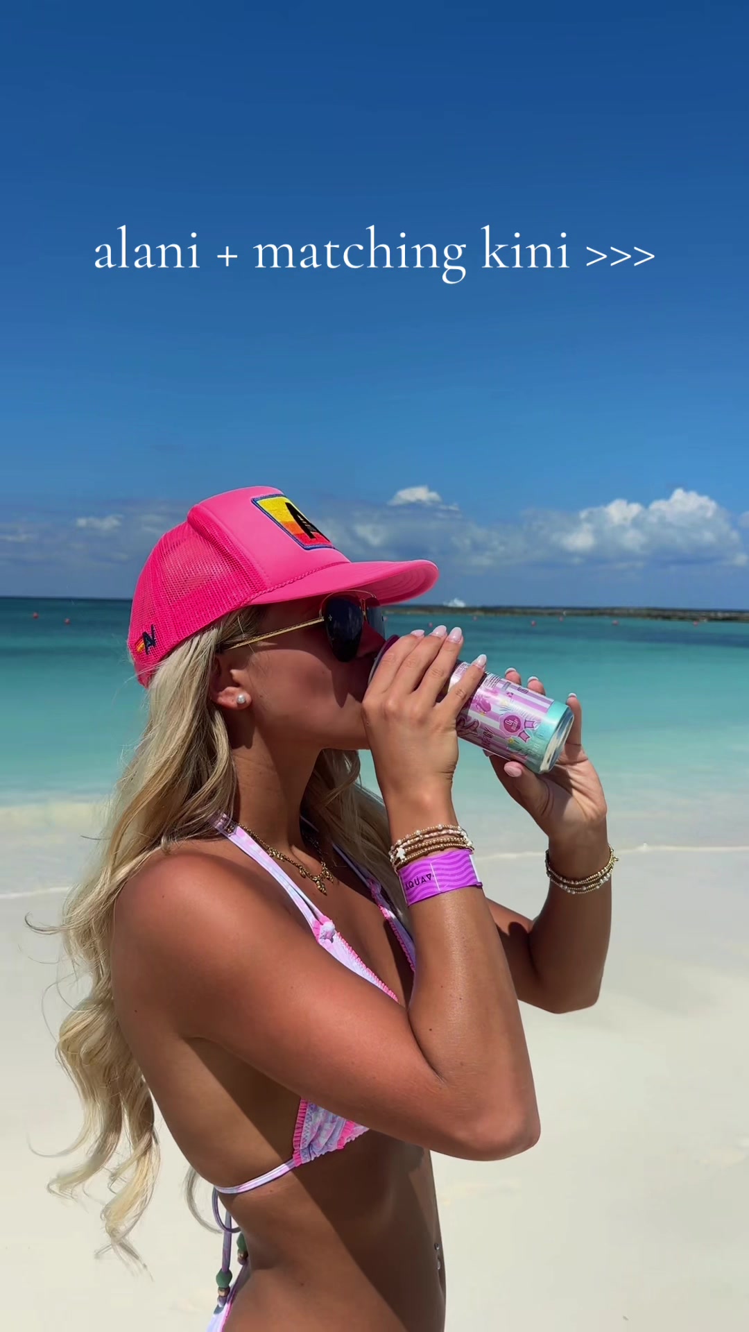 TikTok post by @kylienicolefoster for Kulani Kinis. Caption reads: [...] Nutrition @Alani Nu Ambassadors @Kulani....