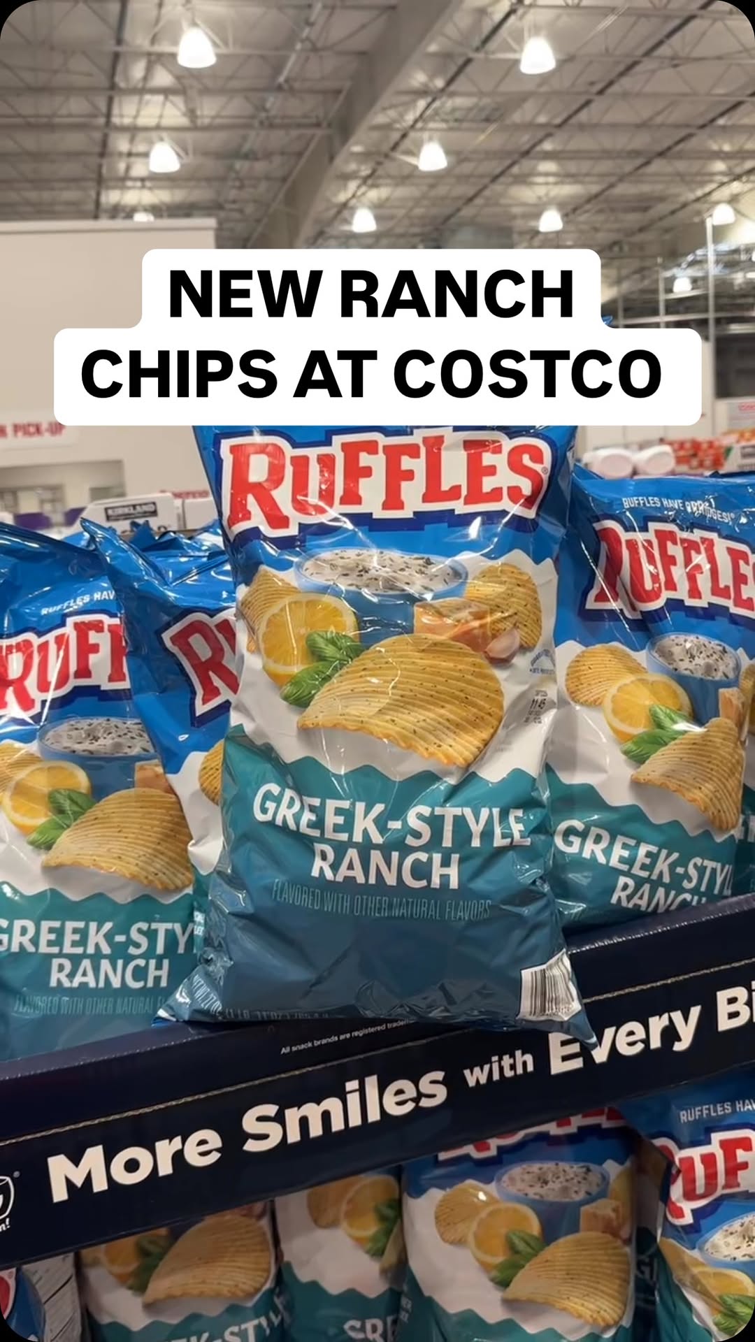 Instagram post by @costcofam4u for Ruffles. Caption reads: 🌞 NEW RANCH CHIPS AT COSTCO

$7.89,....