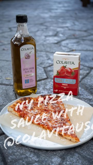 Instagram post by @mushypeaz for Colavita. Caption reads: NY PIZZA SAUCE

Lets make a cooked NY style pizza....