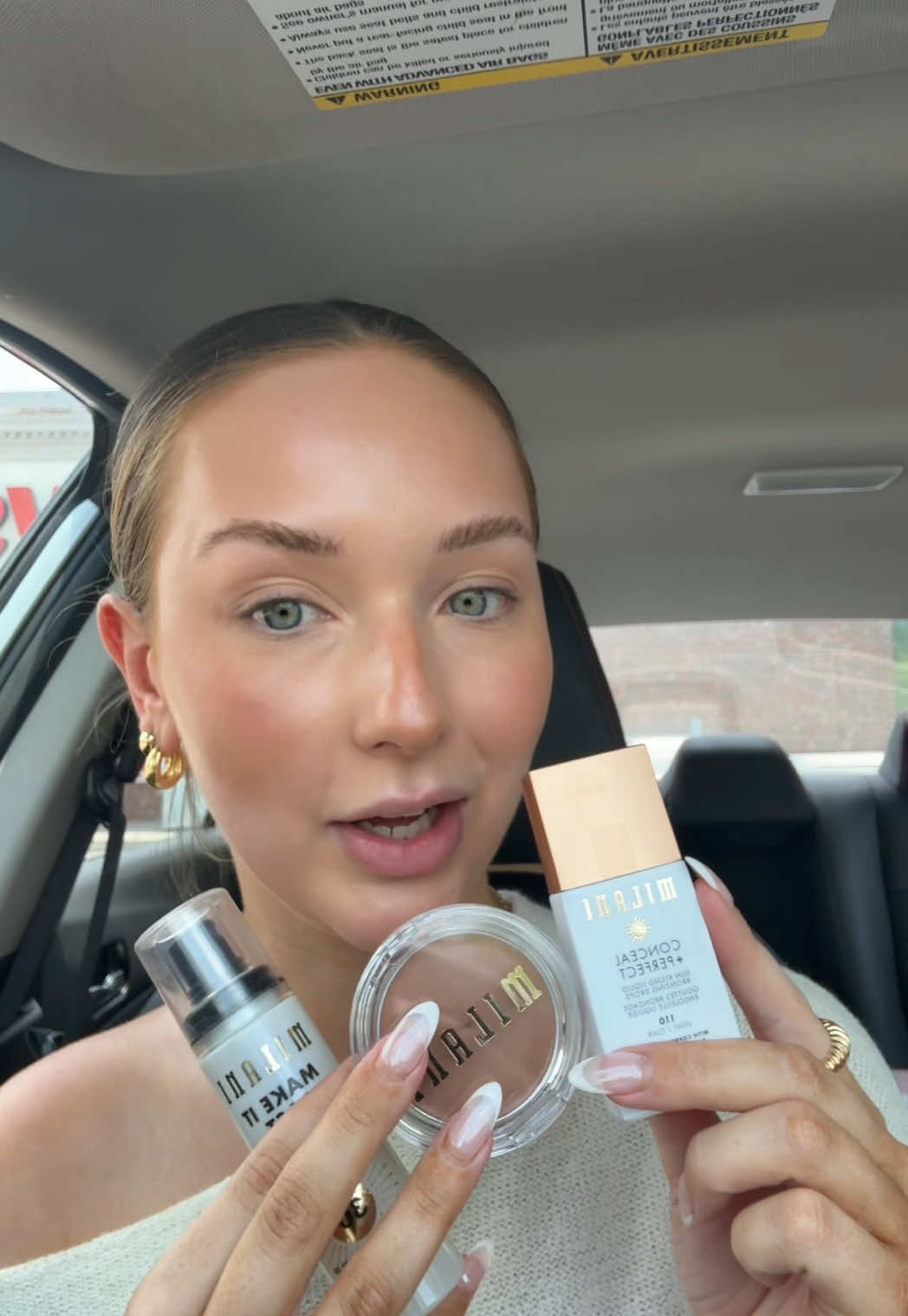 TikTok post by @shelbyannbell for Milani Cosmetics. Caption reads: Shoutout to @Milani Cosmetics and CVS for saving....