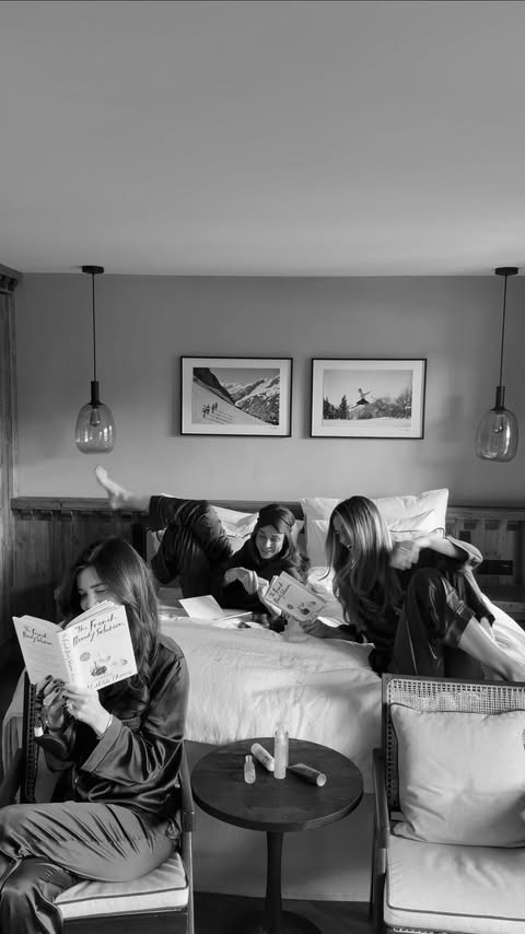 Instagram post by @leo_mathild for Caudalie. Caption reads: @caudalie girls go Gstaad 💜 Ad*.