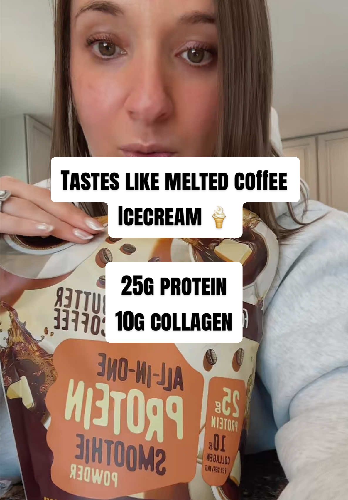 TikTok post by @wildflowerteeboutique for ShopFlavCity. Caption reads: [...] of protein and 10g of collagen! 👏🏻....