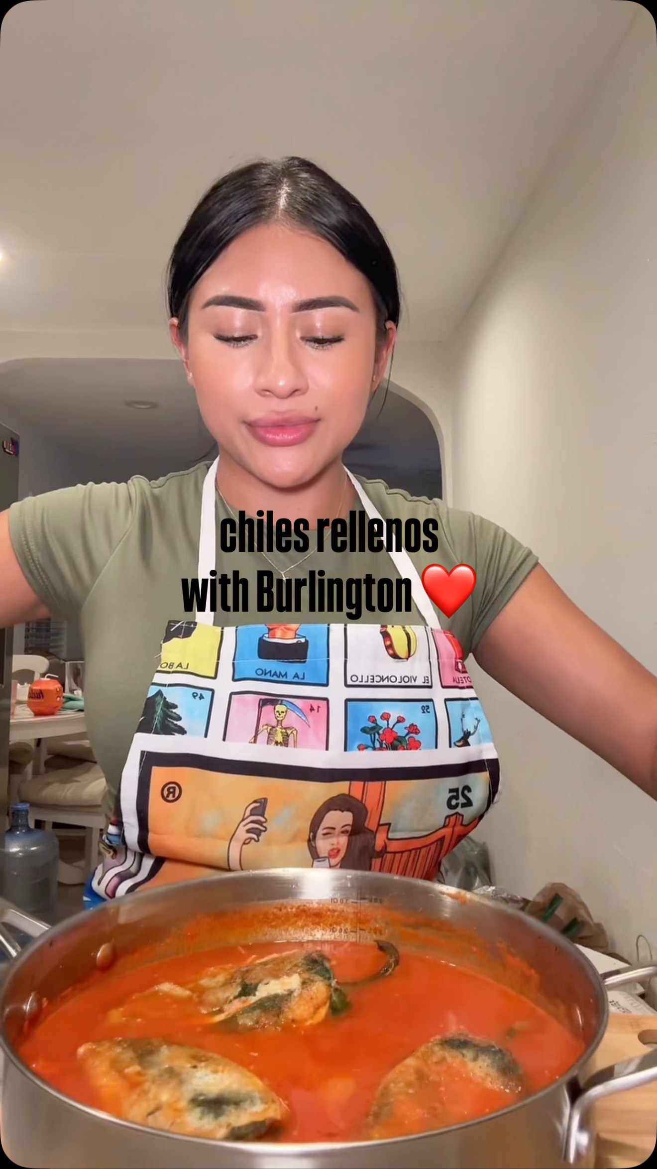 Instagram post by @jasminnmeza for Burlington. Caption reads: #sponsored ✨ I’m cooking one of my favorite....