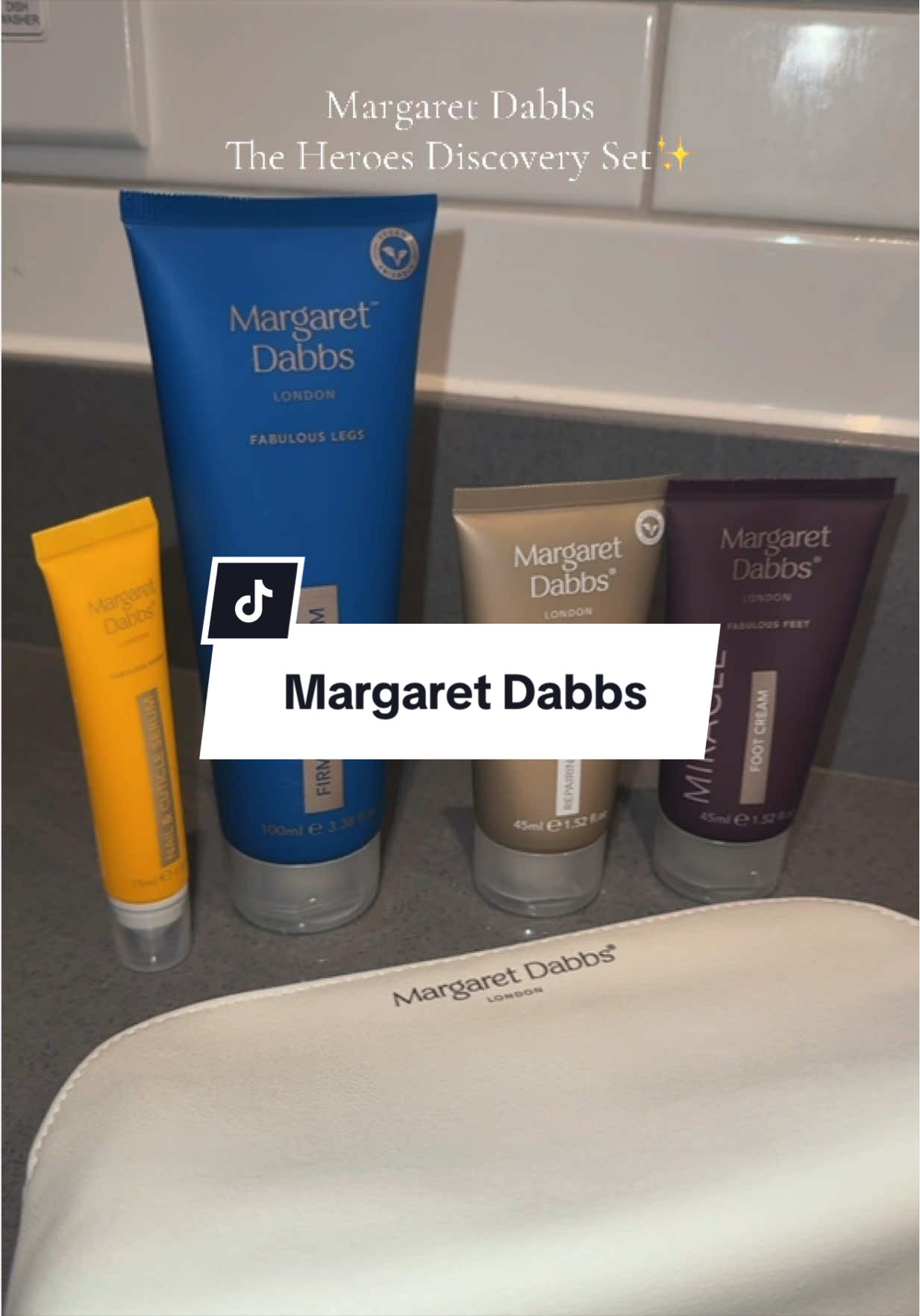 TikTok post by @demimurphy94 for Margaret Dabbs. Caption reads: [...] gift set! Love this stuff 🙌🤩 @Margaret....