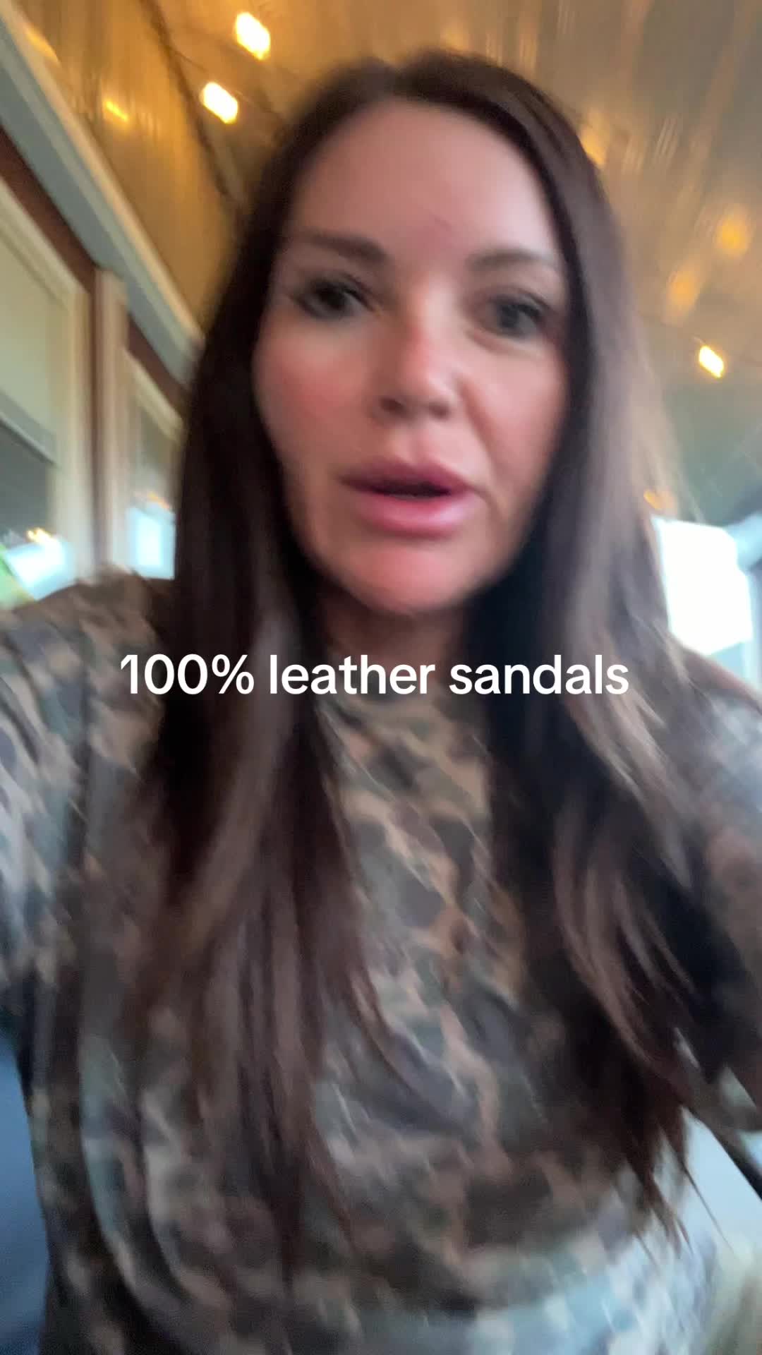 TikTok post by @katyfaye88 for Project Cloud. Caption reads: @Project Cloud Shoes leather sandals....