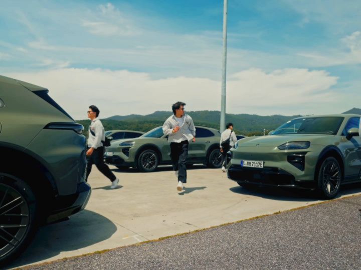 Instagram post by @keenanlam for Porsche. Caption reads: [...] postcards from a trip to Portugal with....