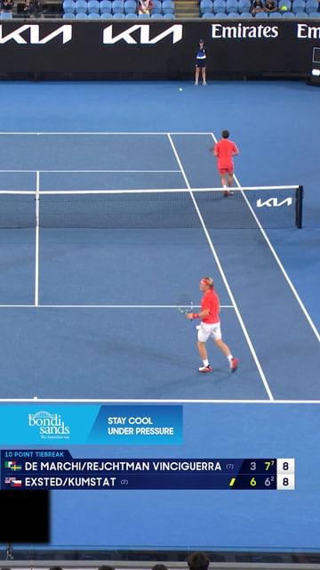 Instagram post by @australianopen for Bondisands. Caption reads: Deadlocked in the 10 point tie break. And you....
