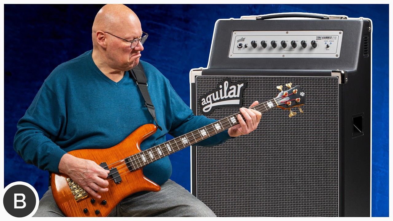 YouTube post by @basstheworldofficial for Thomann. Caption reads: UNEXPECTED BASS COMBO DESIGN!.