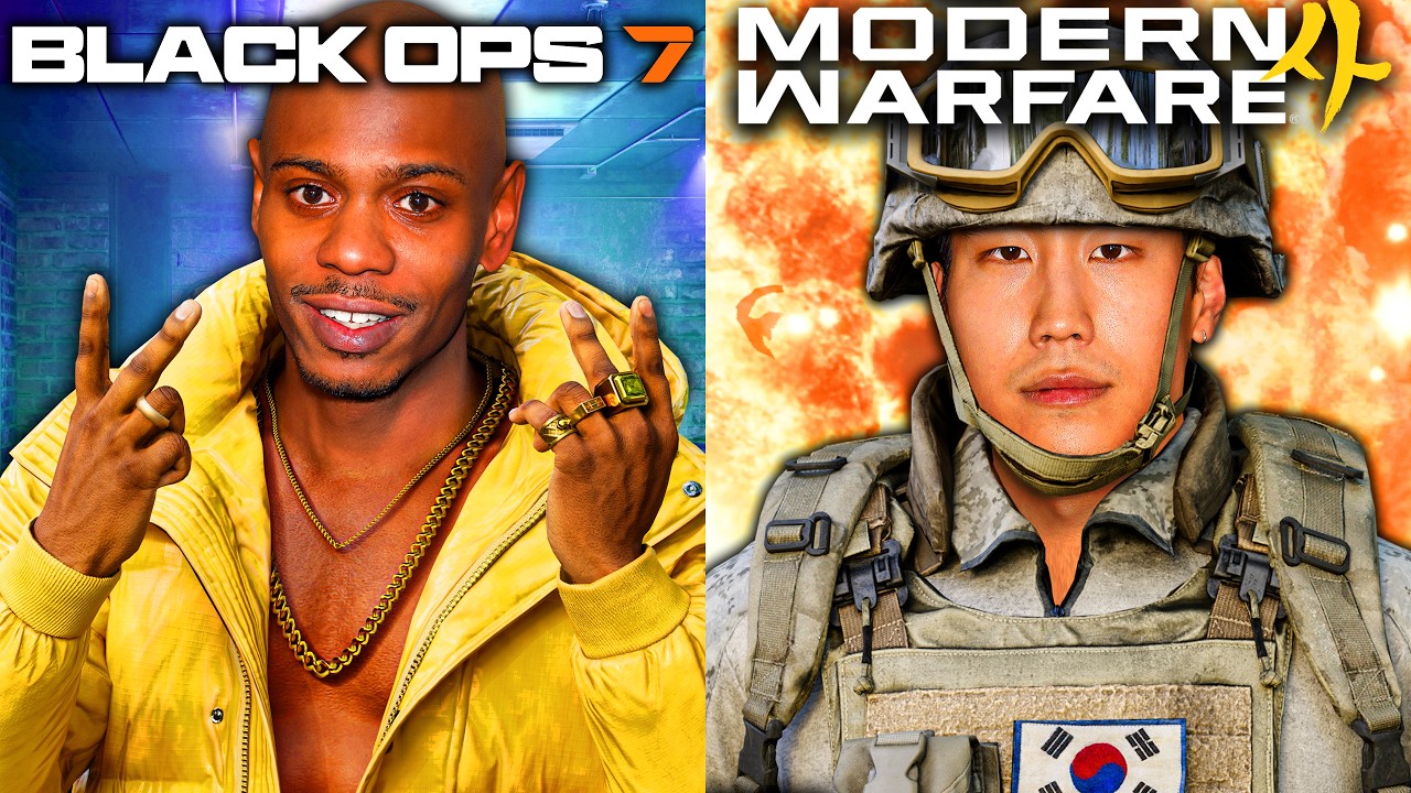 YouTube post by @HunterTVbro for Displate. Caption reads: is Modern Warfare 4 saving Call of Duty?.