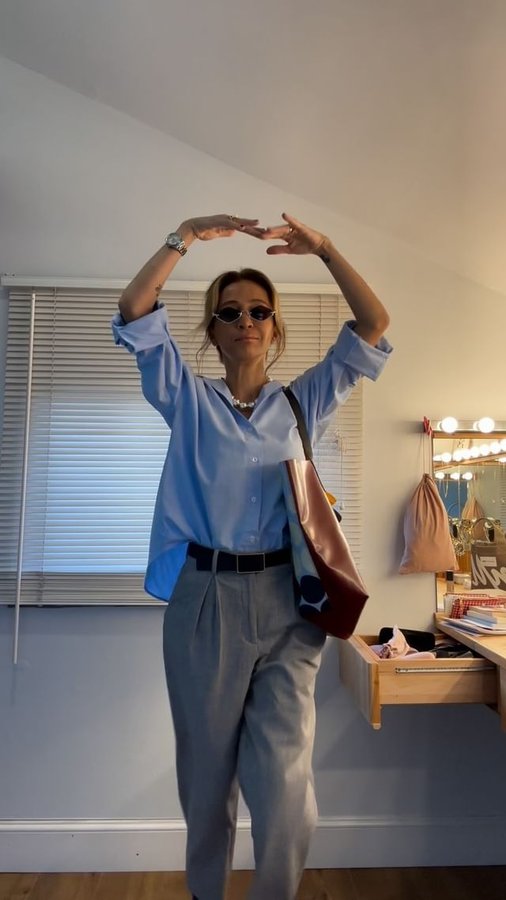 Instagram post by @aslitkizmaz for Marni. Caption reads: [...] & Shirt: Zara Shoes: @ganni Belt & Bag:....