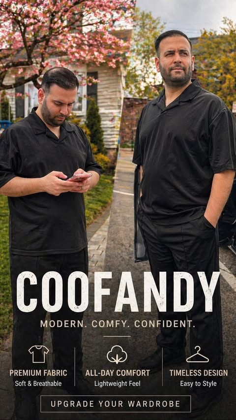 Instagram post by @meyserakca for COOFANDY. Caption reads: [...] feel elevated — and this set from....