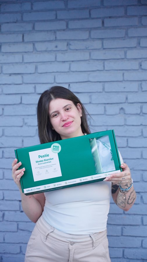 Instagram post by @juliasartini1 for Pestie. Caption reads: Bugs showing up around the house? Yeah… I’ve been....