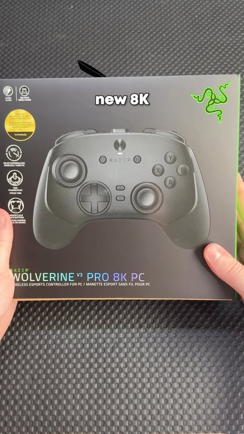 Instagram post by @zyrowarzone for Razer. Caption reads: Unboxing NEW 8k Wolverine V3 Pro from @Razer UK 😍....