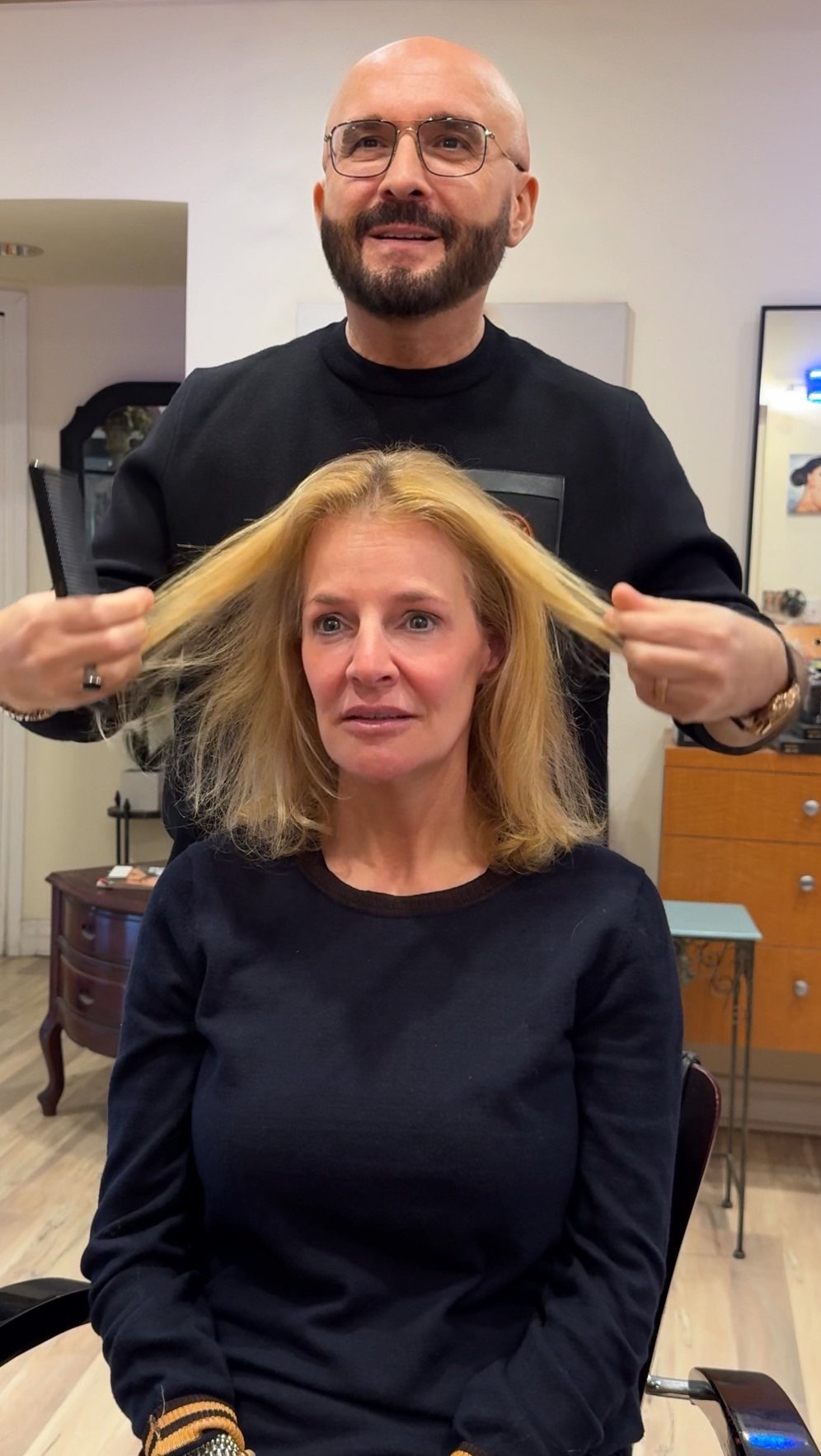 Instagram post by @jackmartincolorist for K18 Hair. Caption reads: [...] for 20 minutes. Treatment: @k18hair Pro....