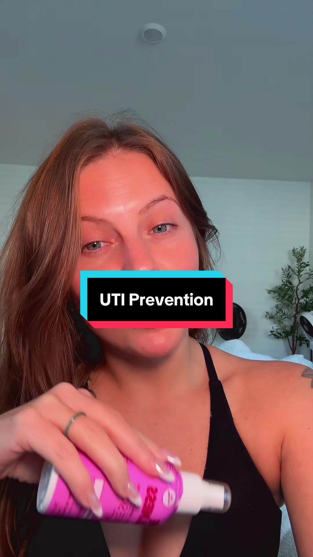 TikTok post by @girlmamaaffiliatetts for Love Wellness. Caption reads: [...] kills bacteria causing UTIs. @lovewellness....