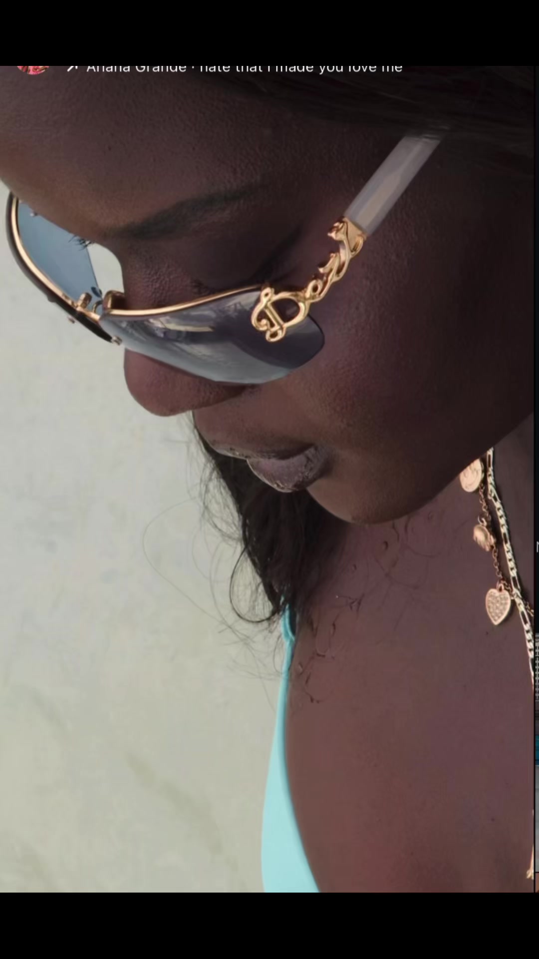 TikTok post by @missslado for DEZI. Caption reads: @DEZI EYEWEAR all summer 😩🔥 First pair: BBY....