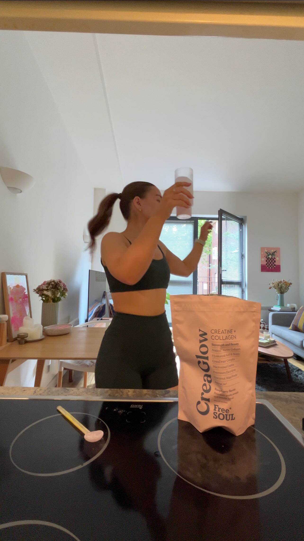 Instagram post by @mayaculin for Free Soul. Caption reads: Use code MAYACULIN for 15% off the new creatine....
