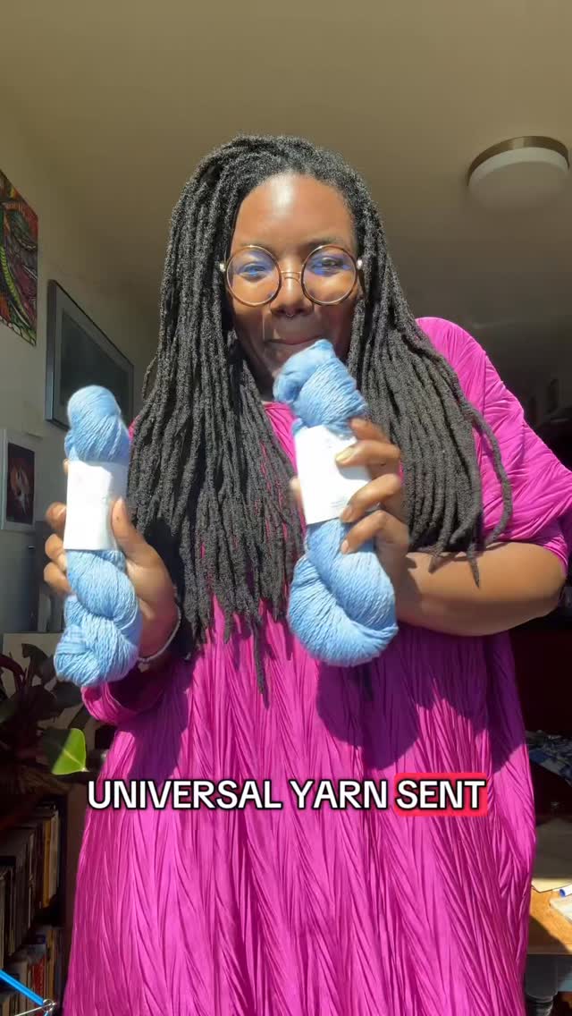 Instagram post by @gabieowleyess for Universal Yarn. Caption reads: I am absolutely in love with this project, and I....